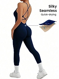 Dragron Dikişsiz Spagetti Askılı Yüksek Streç Uzun Tulum